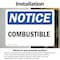 Signmission Combustible, 14 in W x Rectangle, Vinyl Decal OS-2PACK-NS-D-1014-L-10723 - alternate 4